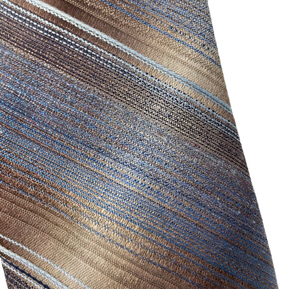 Tonino Firenze Mens Dress Necktie Metalic Striped Formal Wedding  56 in u Copper - Picture 2 of 4